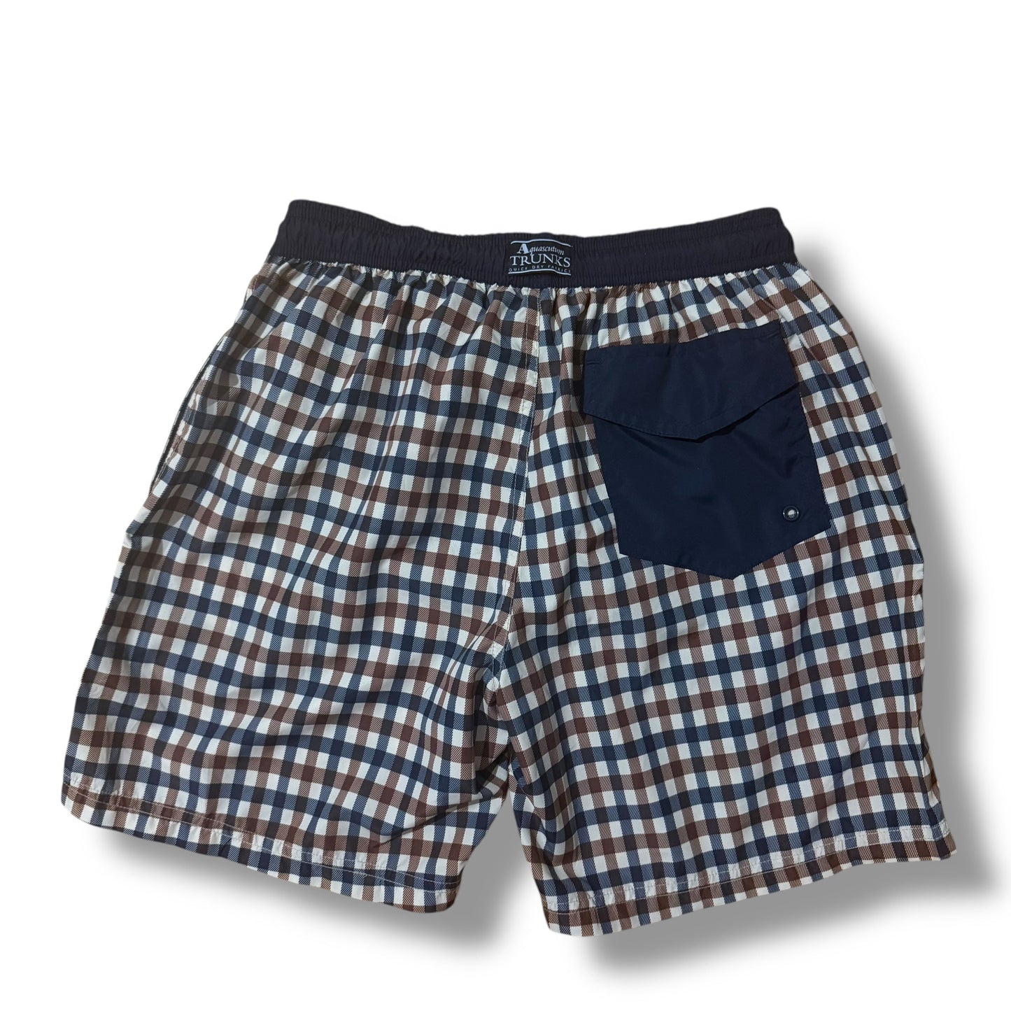 AQUASCUTUM CHECK SWIMMING SHORTS BEIGE