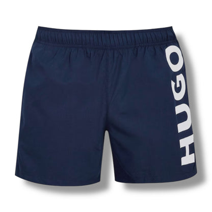 HUGO DESK LOGO T-SHIRT & VERTI LOGO SWIM SHORTS SET LIGHT BLUE & NAVY