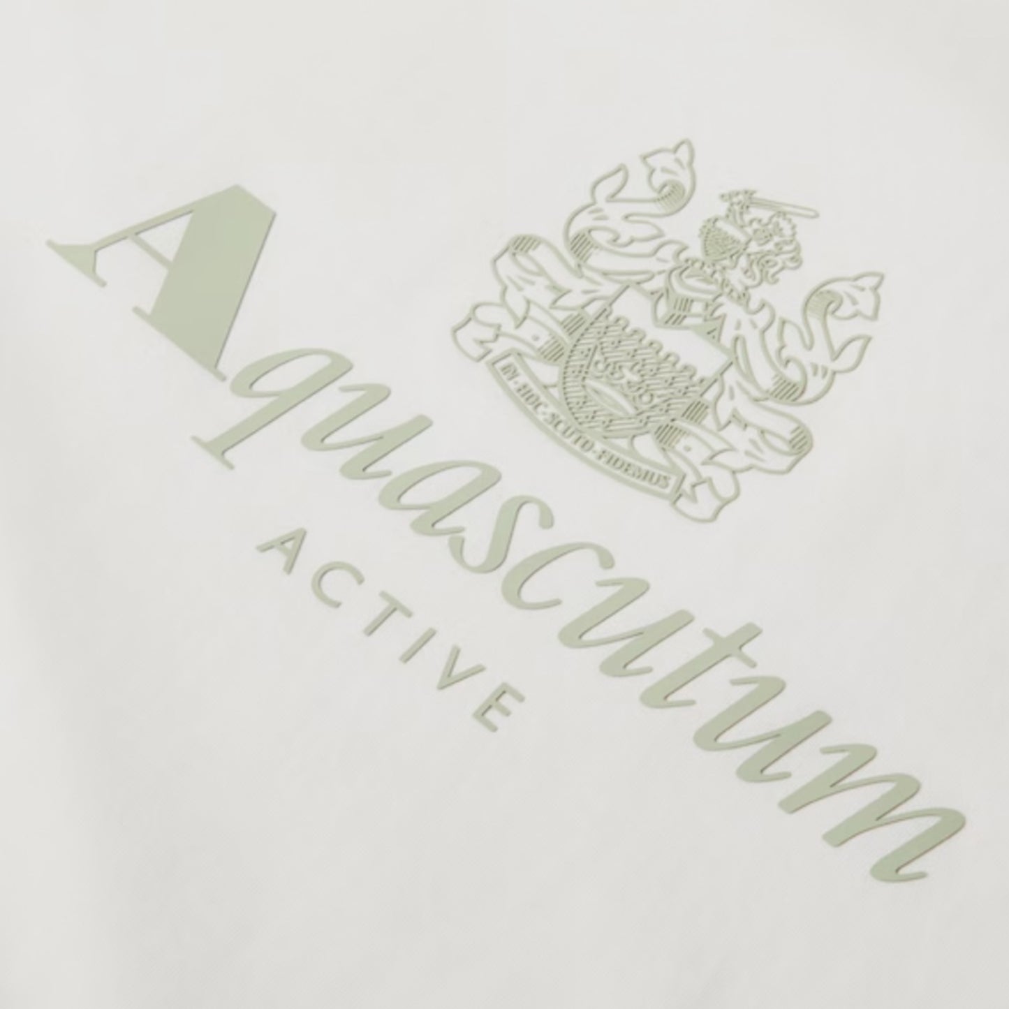 AQUASCUTUM BIG LOGO T-SHIRT & CHECK SWIM SHORTS SET WHITE - BEIGE