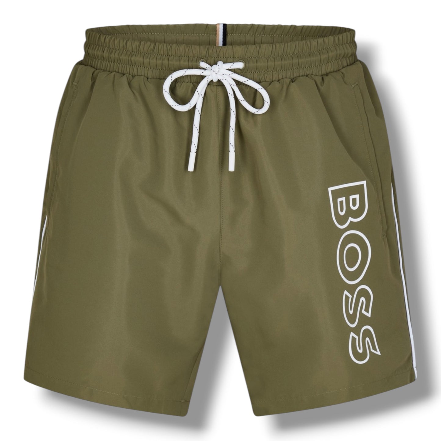 HUGO BOSS STORM T-SHIRT & SWIM SET BLACK & KHAKI GREEN