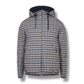 AQUASCUTUM HOODED RAIN JACKET REVERSIBLE NAVY BLUE - CHECK