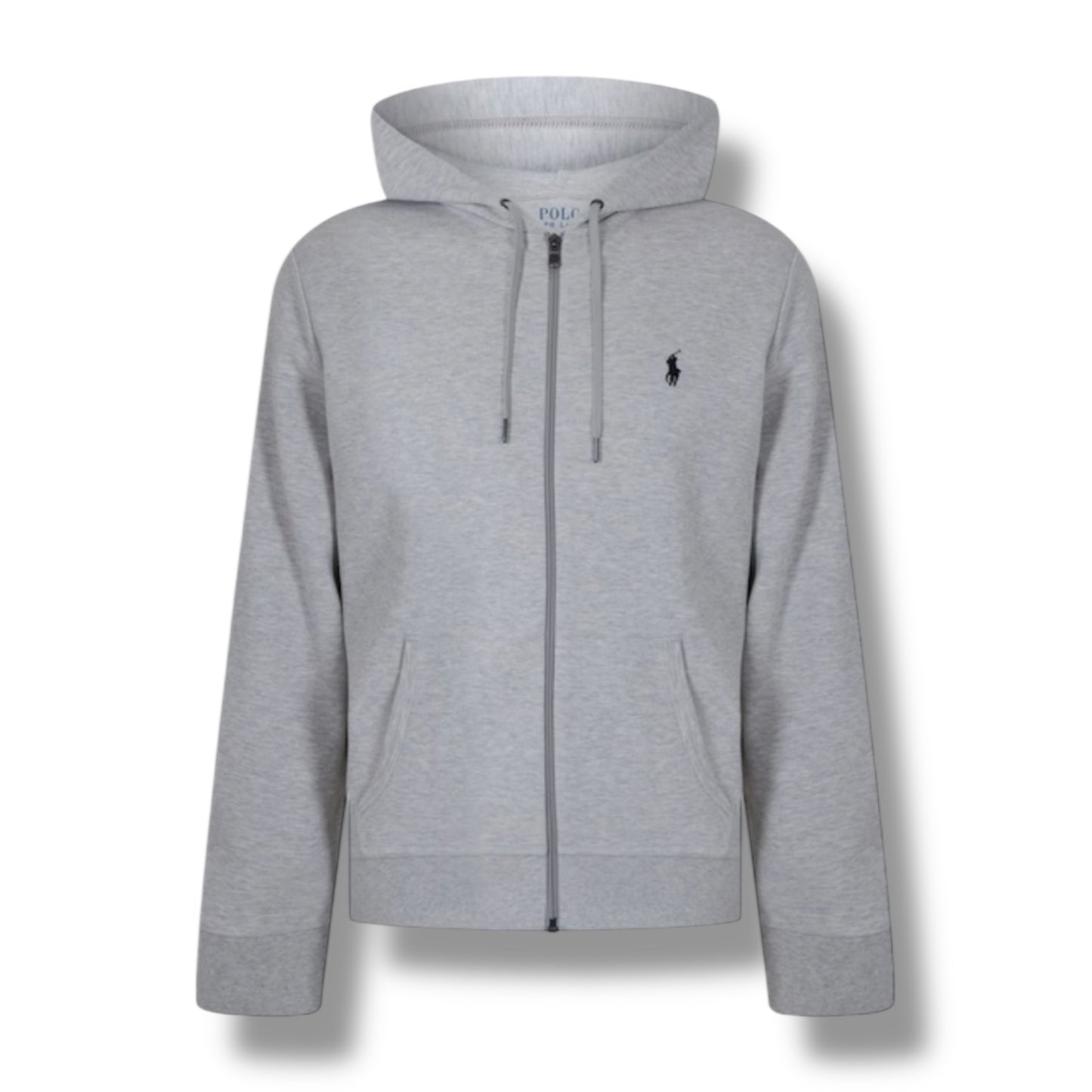 RALPH LAUREN TECH ZIP UP HOODIE HEATHER GREY