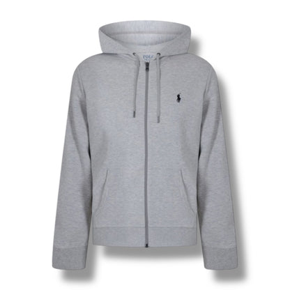RALPH LAUREN TECH ZIP UP HOODIE HEATHER GREY
