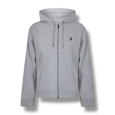 RALPH LAUREN TECH ZIP UP HOODIE HEATHER GREY