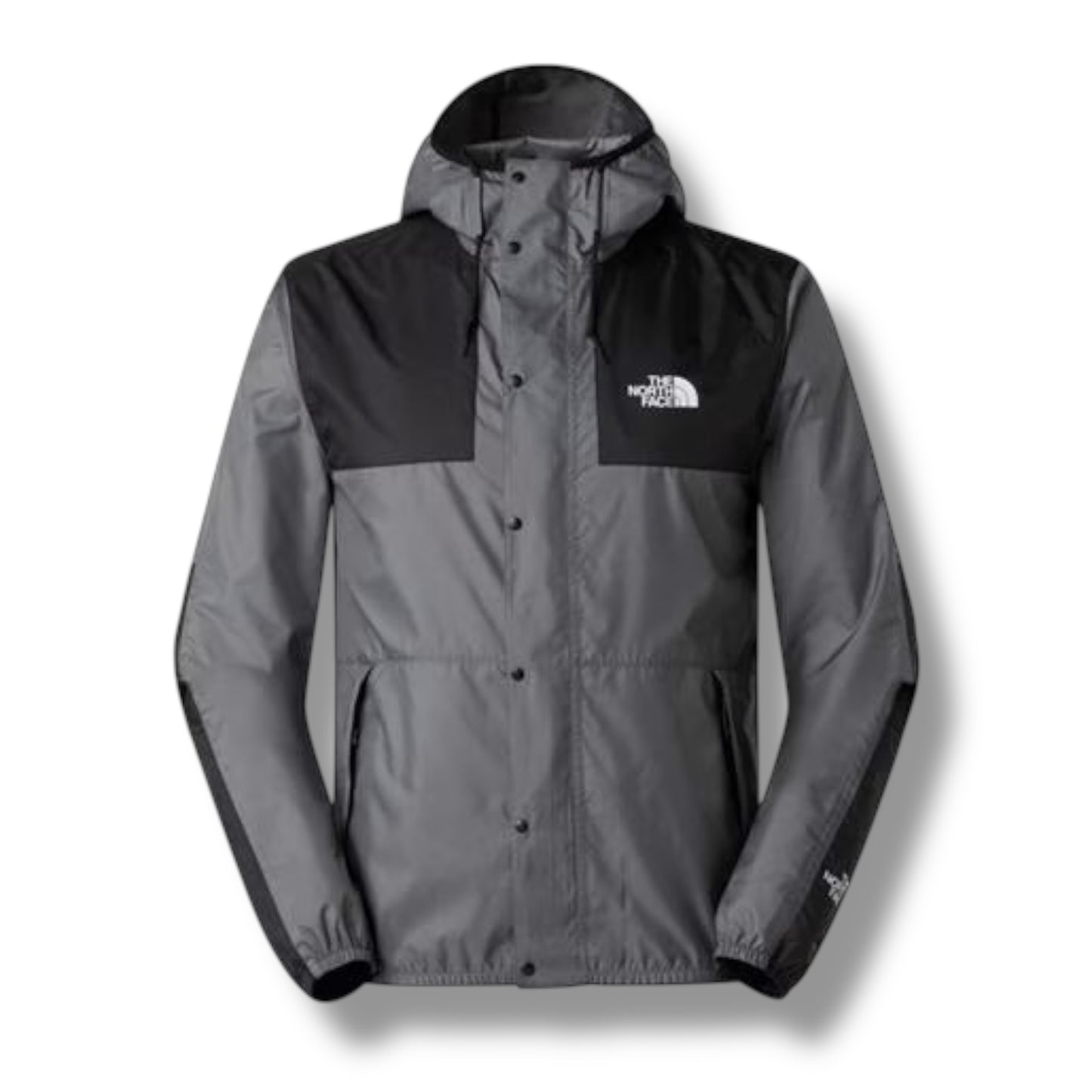 THE NORTH FACE TNF HOODED RAIN JACKET GREY & BLACK