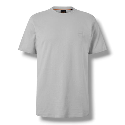 HUGO BOSS PATCH T-SHIRT & VERTI LOGO SWIM SHORTS LIGHT GREY & NAVY BLUE