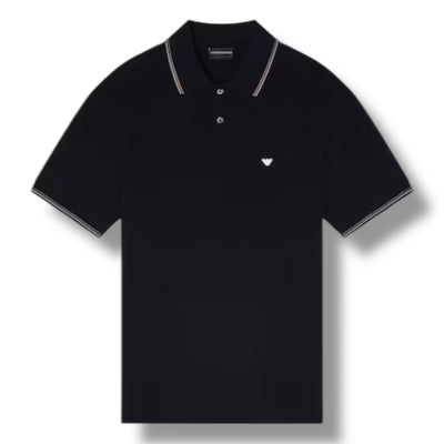 EMPORIO ARMANI TIPPED POLO SHIRT BLACK