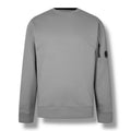 CP COMPANY LENS ARM CREWNECK SWEATSHIRT SHADOW GREY