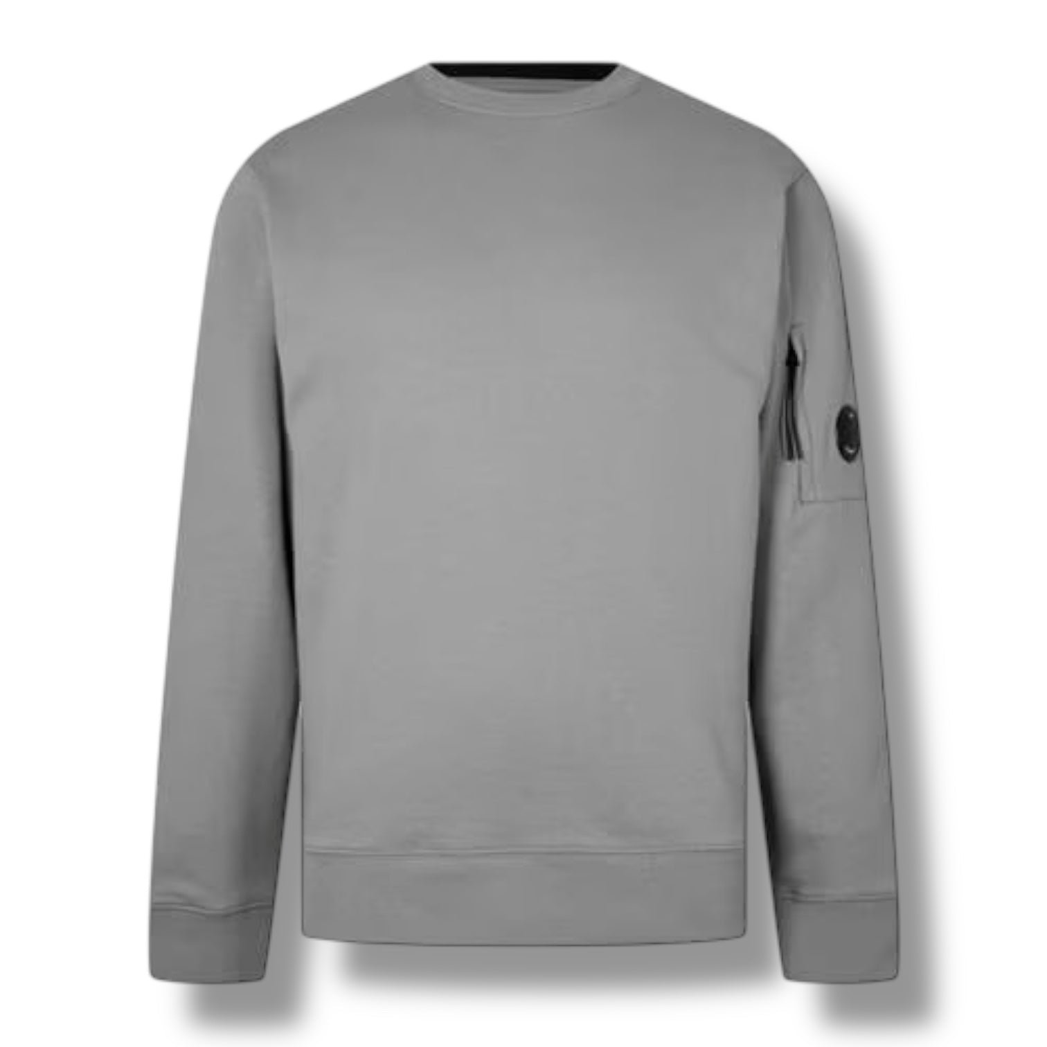 CP COMPANY LENS ARM CREWNECK SWEATSHIRT SHADOW GREY