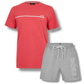 HUGO BOSS STORM T-SHIRT & SWIM SET CORAL RED & GREY