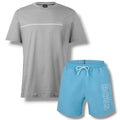 HUGO BOSS STORM T-SHIRT & SWIM SET GREY & AQUA BLUE