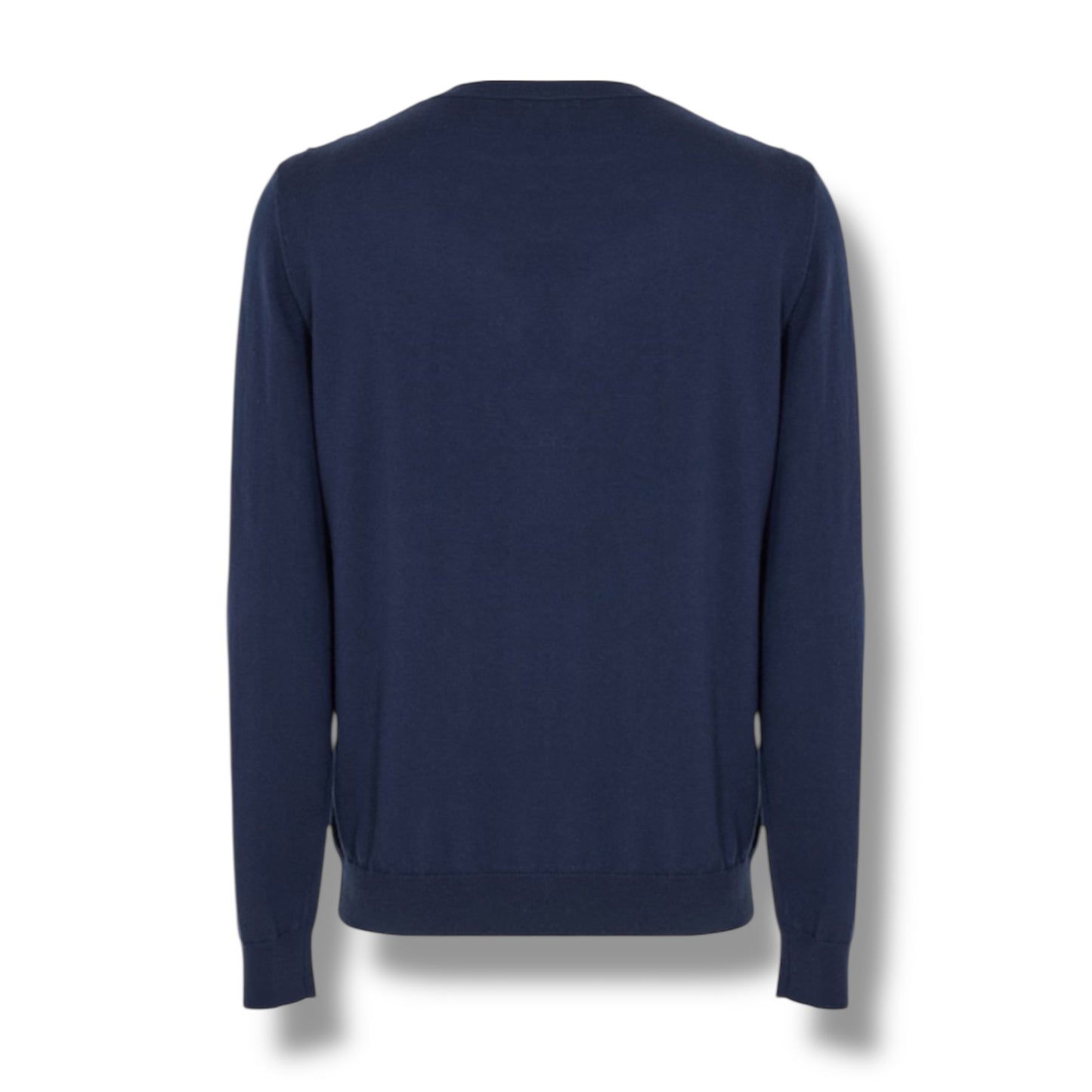AQUASCUTUM CHECK THIN KNIT SWEATER BEIGE - NAVY BLUE