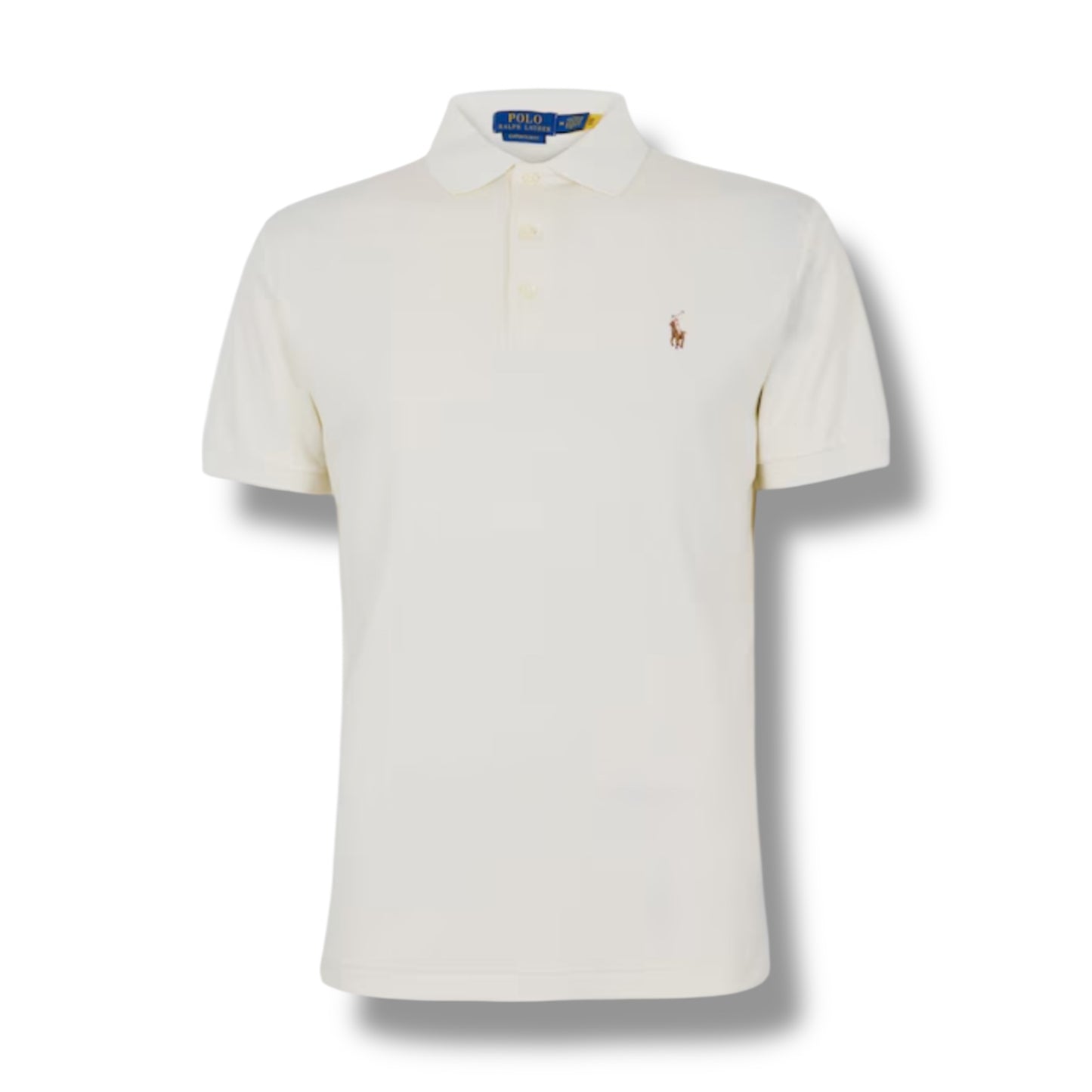 RALPH LAUREN SLIM FIT POLO SHIRT LIGHT CREAM