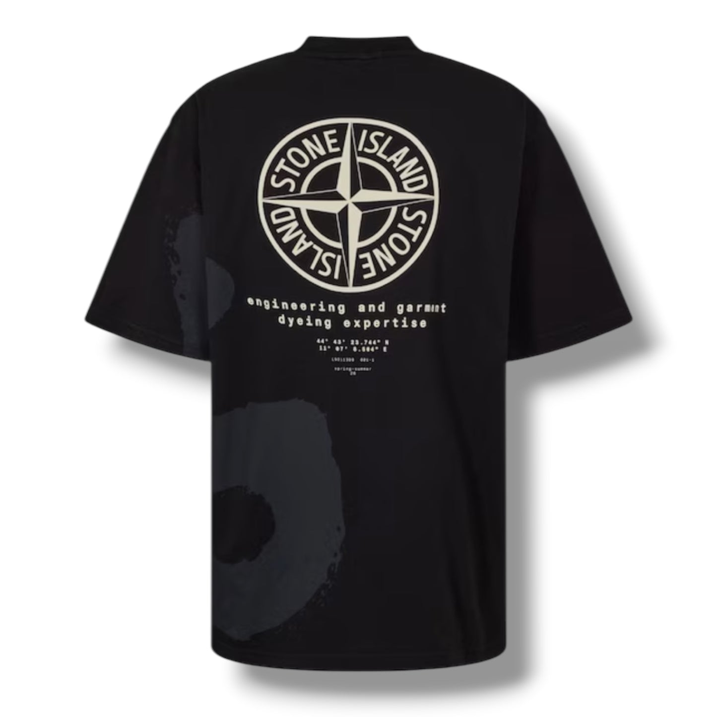 STONE ISLAND SPRAY FRONT & BACK LOGO T-SHIRT BLACK