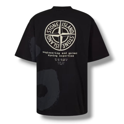 STONE ISLAND SPRAY FRONT & BACK LOGO T-SHIRT BLACK
