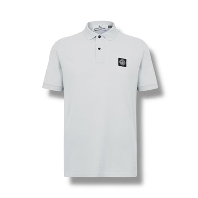 STONE ISLAND PATCH LOGO POLO SHIRT SKY BLUE