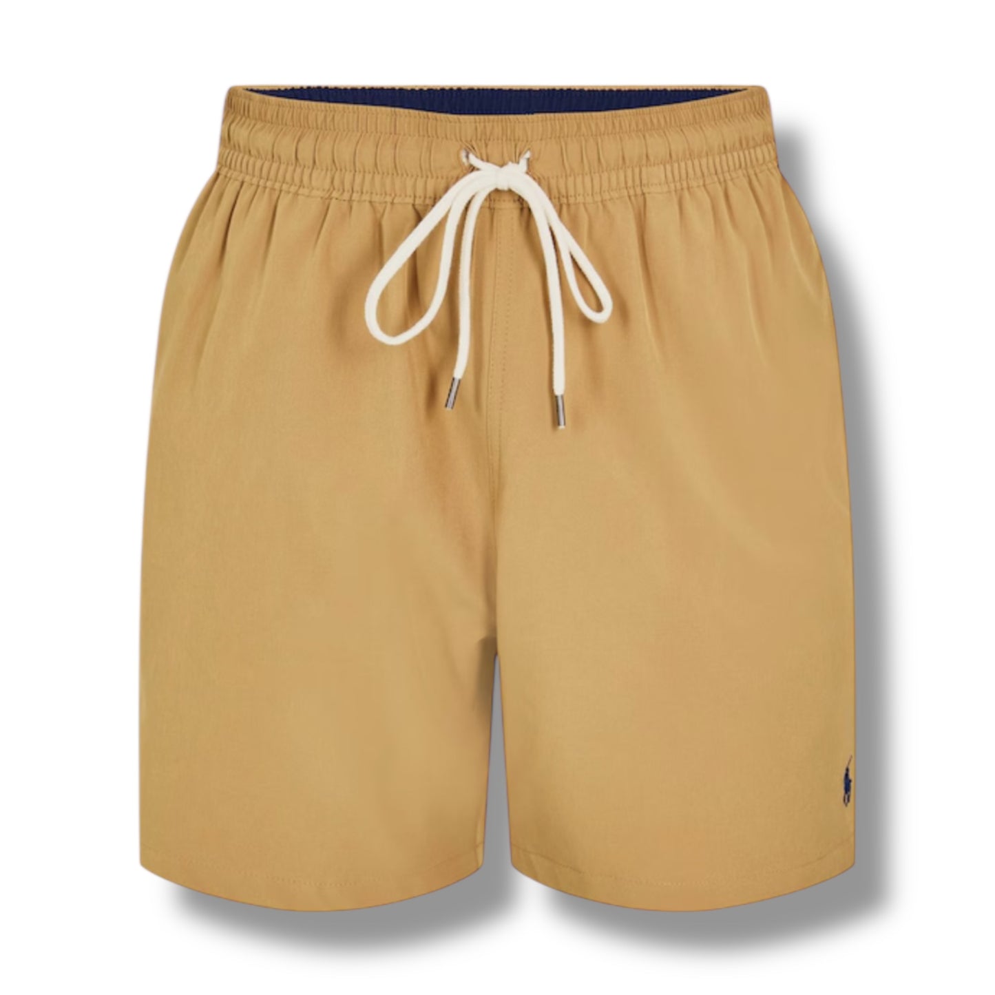 RALPH LAUREN T-SHIRT & SWIM SHORTS SET WHITE & TAN BEIGE
