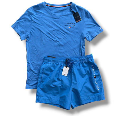 TOMMY HILFIGER T-SHIRT & SWIM SHORTS SET BLUE *SALE*