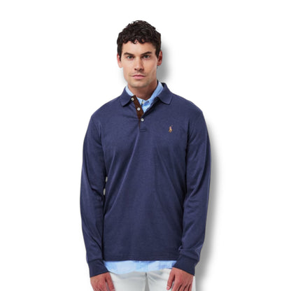 RALPH LAUREN LONG SLEEVE POLO SHIRT BLUE