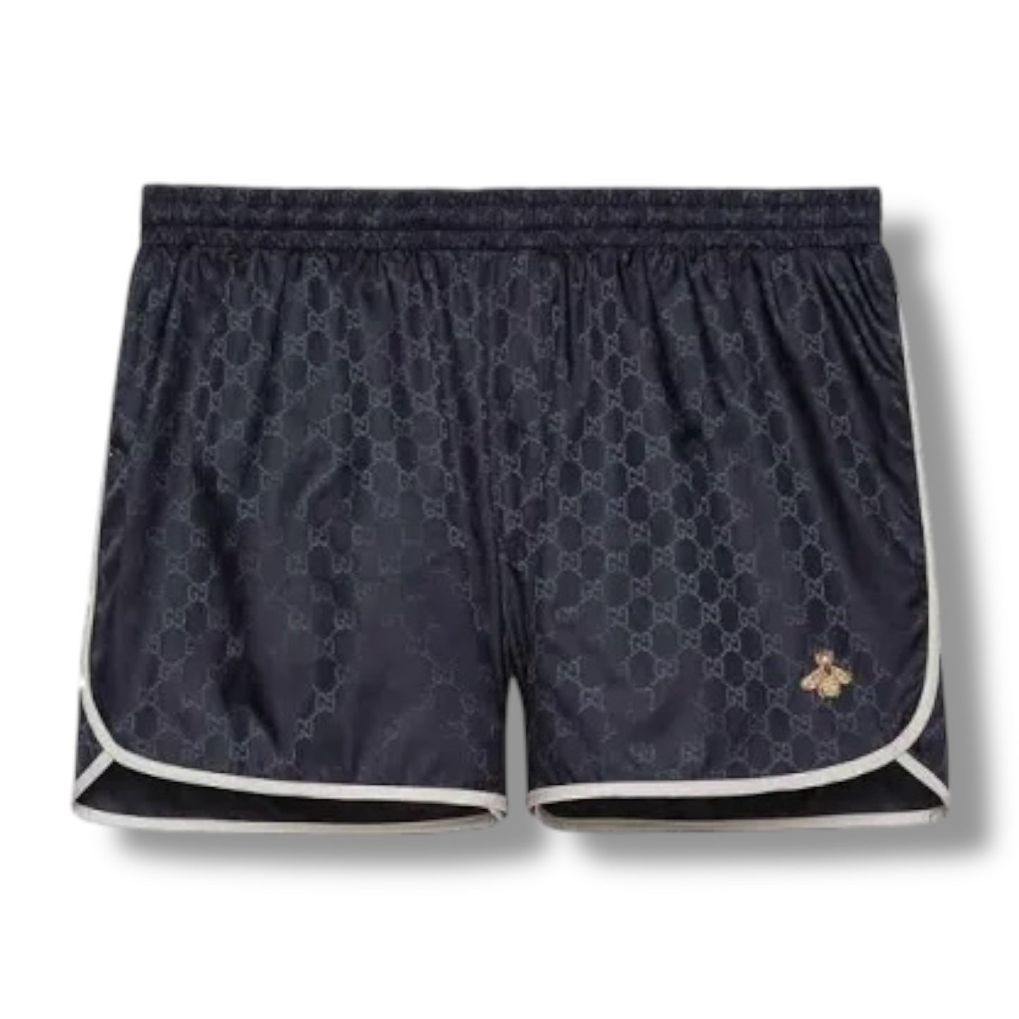 GUCCI BEE MONOGRAM SWIM SHORTS NAVY BLUE
