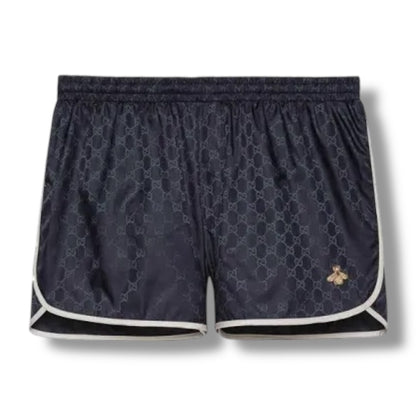 GUCCI BEE MONOGRAM SWIM SHORTS NAVY BLUE