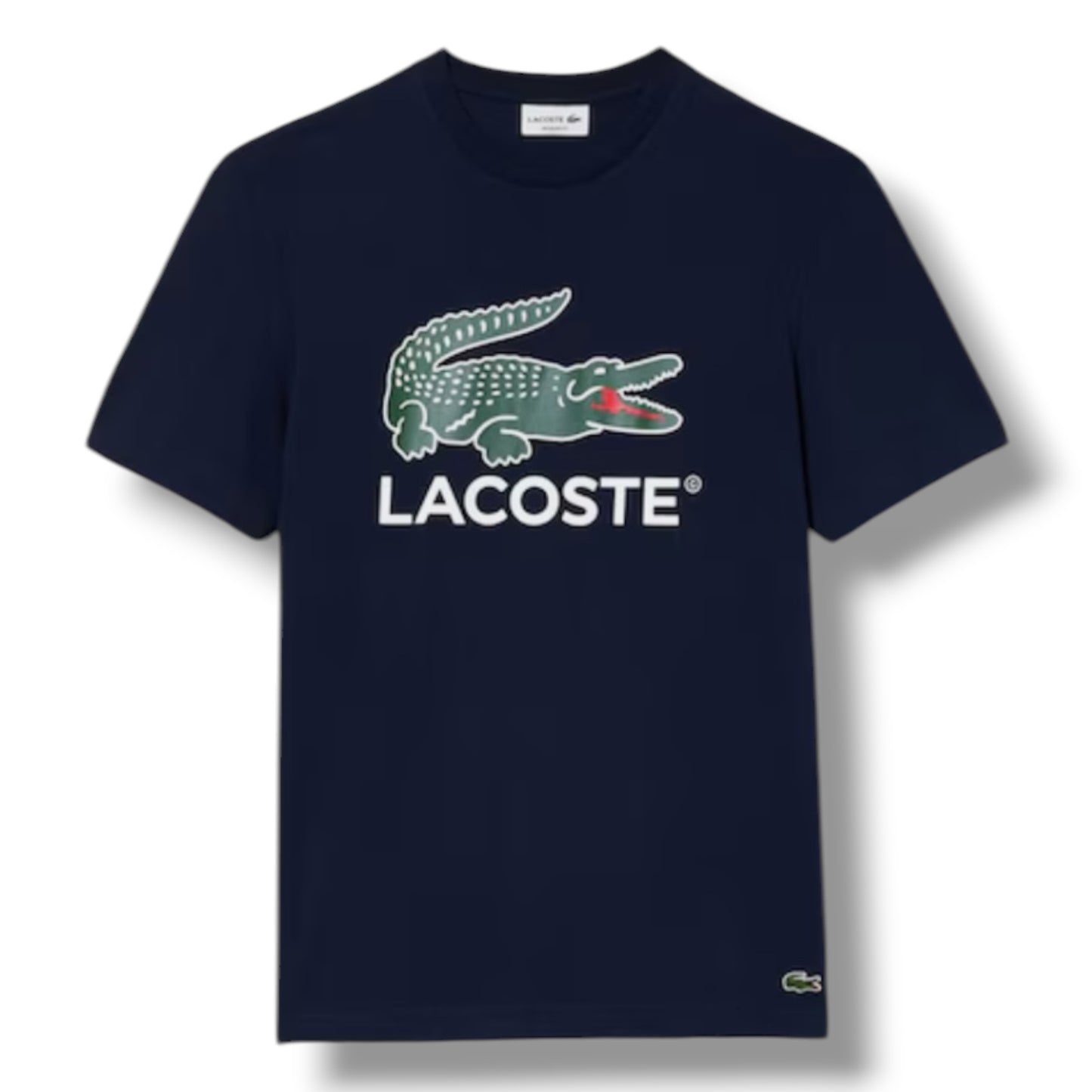 LACOSTE LARGE LOGO T-SHIRT & JERSEY SHORTS SET NAVY & BLACK