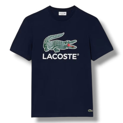 LACOSTE LARGE LOGO T-SHIRT & JERSEY SHORTS SET NAVY & BLACK