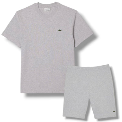 LACOSTE SMALL LOGO T-SHIRT & JERSEY SHORTS SET GREY