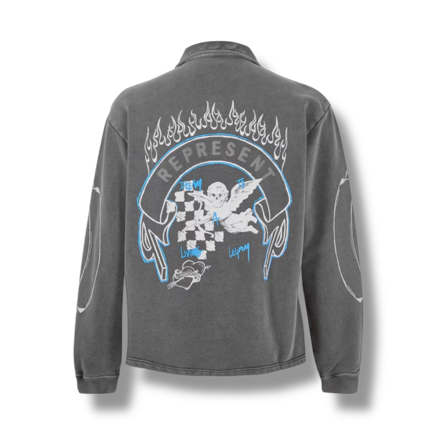 REPRESENT LEGACY 1/4 ZIP SWEATSHIRT WASHED GREY