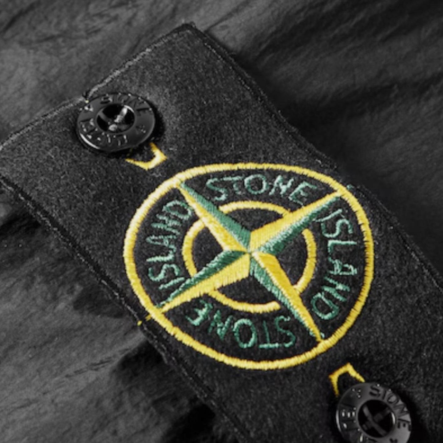 STONE ISLAND CRINKLE REPS HOODED BOMBER JACKET BLACK