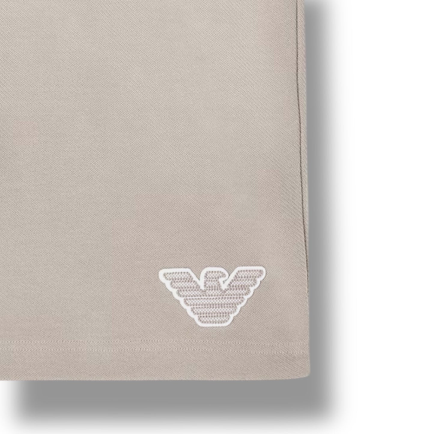 EMPORIO ARMANI ZIP UP HOODIE & SHORTS SET BEIGE