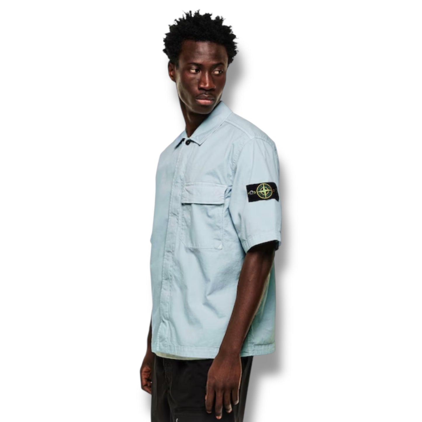 STONE ISLAND SHORT SLEEVE GD OVERSHIRT SKY BLUE
