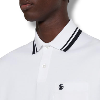 GUCCI GG POCKET POLO SHIRT WHITE