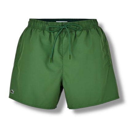 LACOSTE LARGE LOGO T-SHIRT & SWIM SHORTS SET GREEN & GREEN