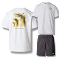 THE NORTH FACE TNF GRAPH T-SHIRT & SHORTS SET WHITE & GREY