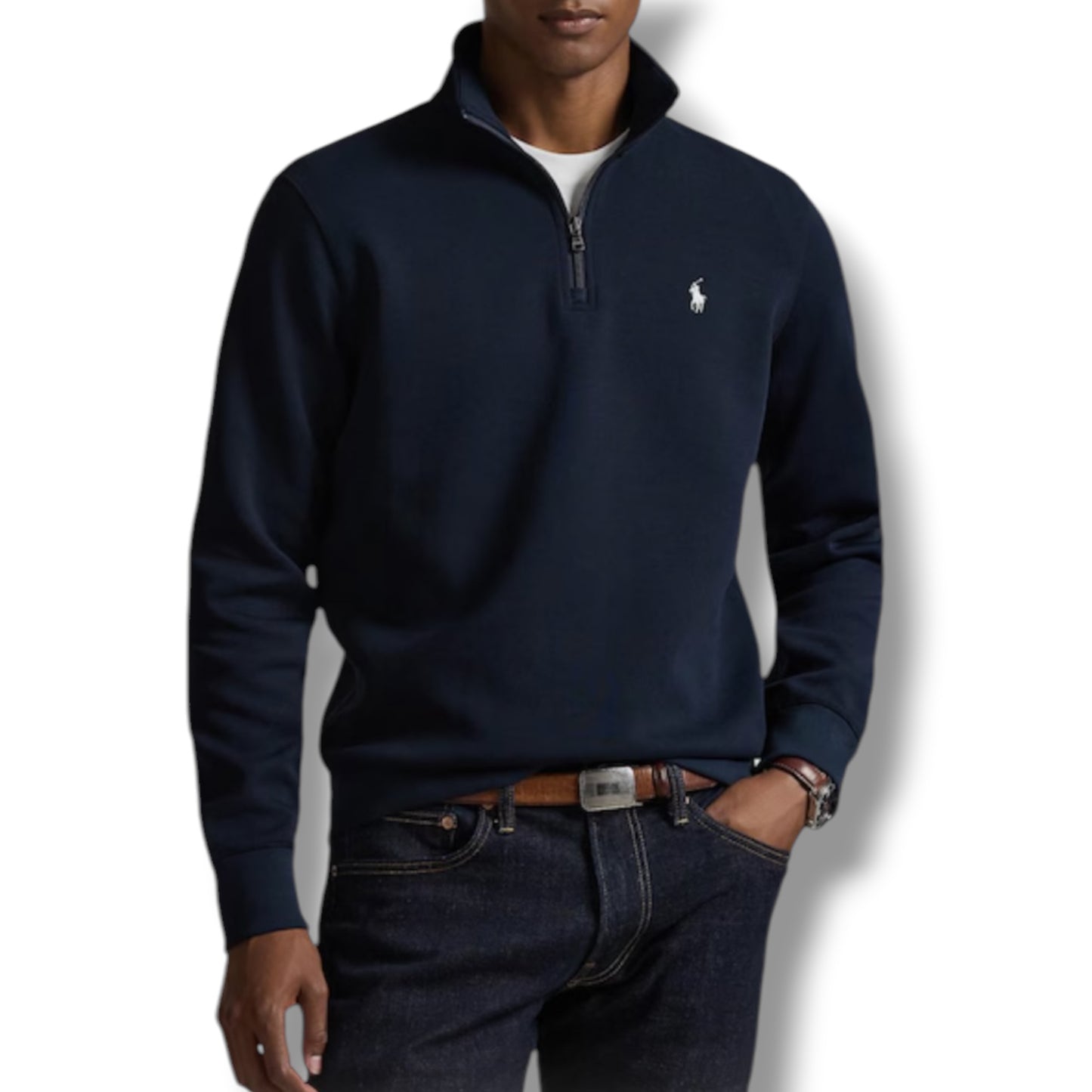 RALPH LAUREN TECH 1/4 ZIP SWEATSHIRT FULL TRACKSUIT NAVY BLUE