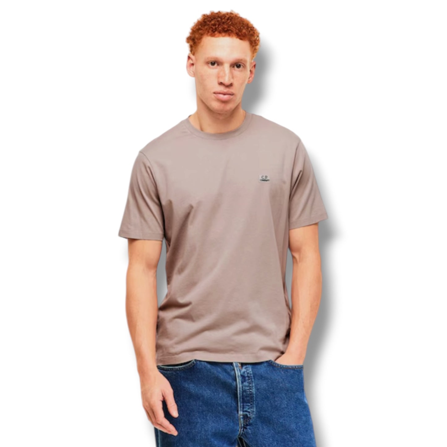 CP COMPANY SMALL LOGO T-SHIRT DOVE GREY