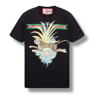 GUCCI FLOWER TIGER T-SHIRT BLACK