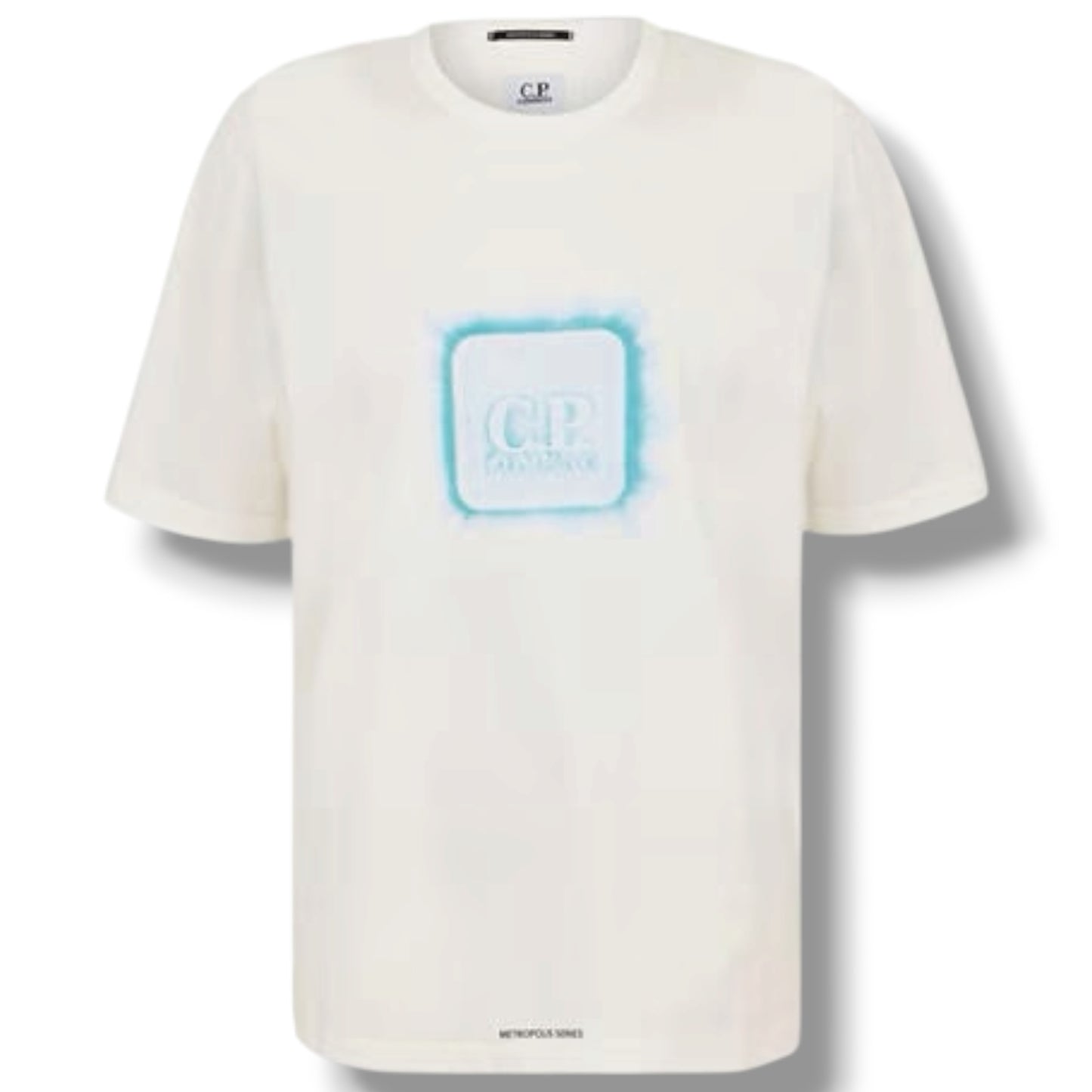CP COMPANY METROPOLIS FRONT LIGHT BOX LOGO T-SHIRT WHITE