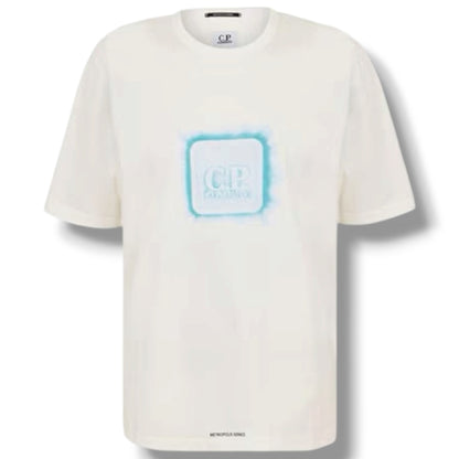 CP COMPANY METROPOLIS FRONT LIGHT BOX LOGO T-SHIRT WHITE
