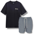 BARBOUR LIGHTHOUSE BACK LOGO T-SHIRT & SHELL SWIM SHORTS NAVY & NAVY BLUE