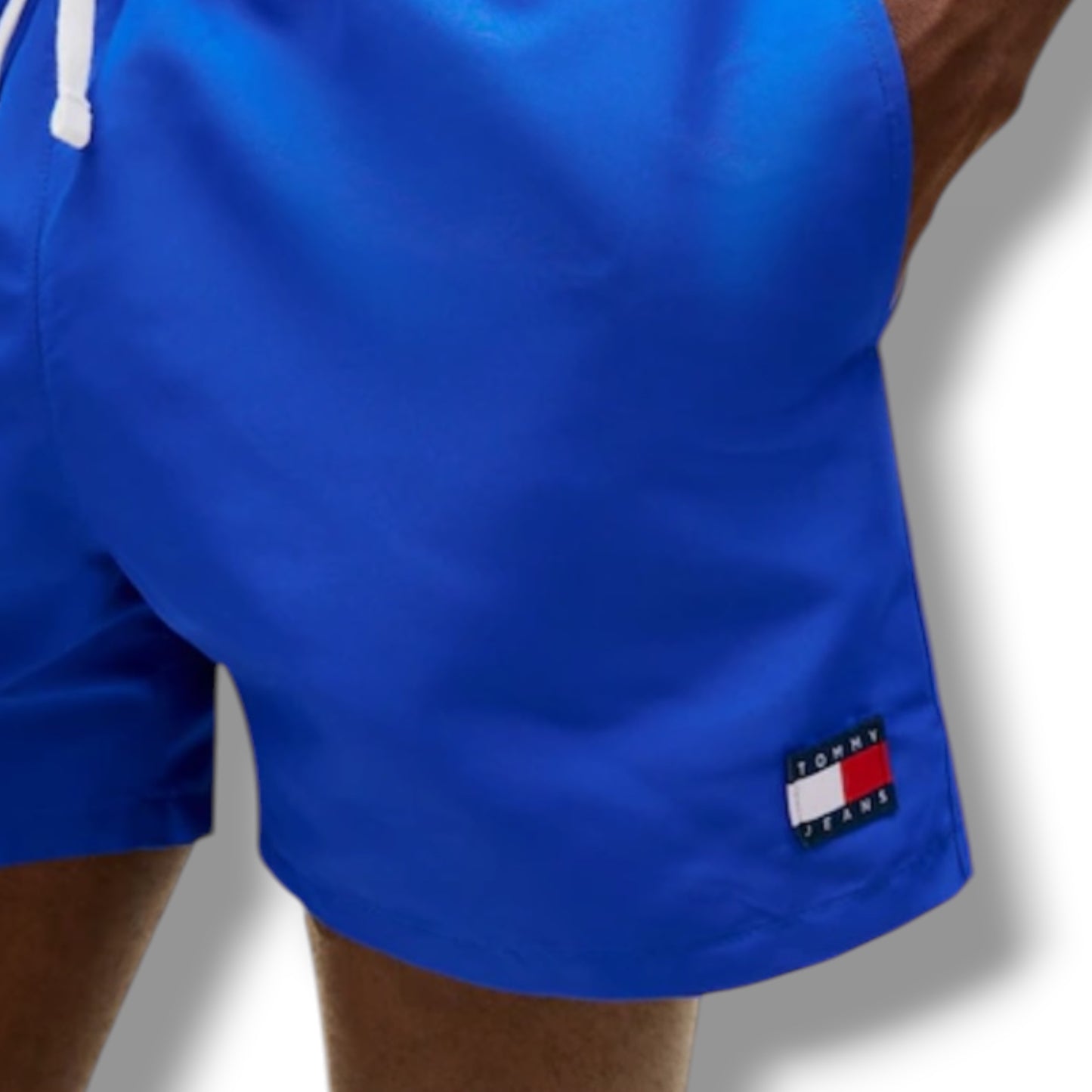 TOMMY HILFIGER SMALL LOGO T-SHIRT & SWIM SHORTS SET BLACK & BLUE