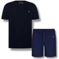RALPH LAUREN LOGO T-SHIRT & JERSEY SHORTS SET NAVY BLUE