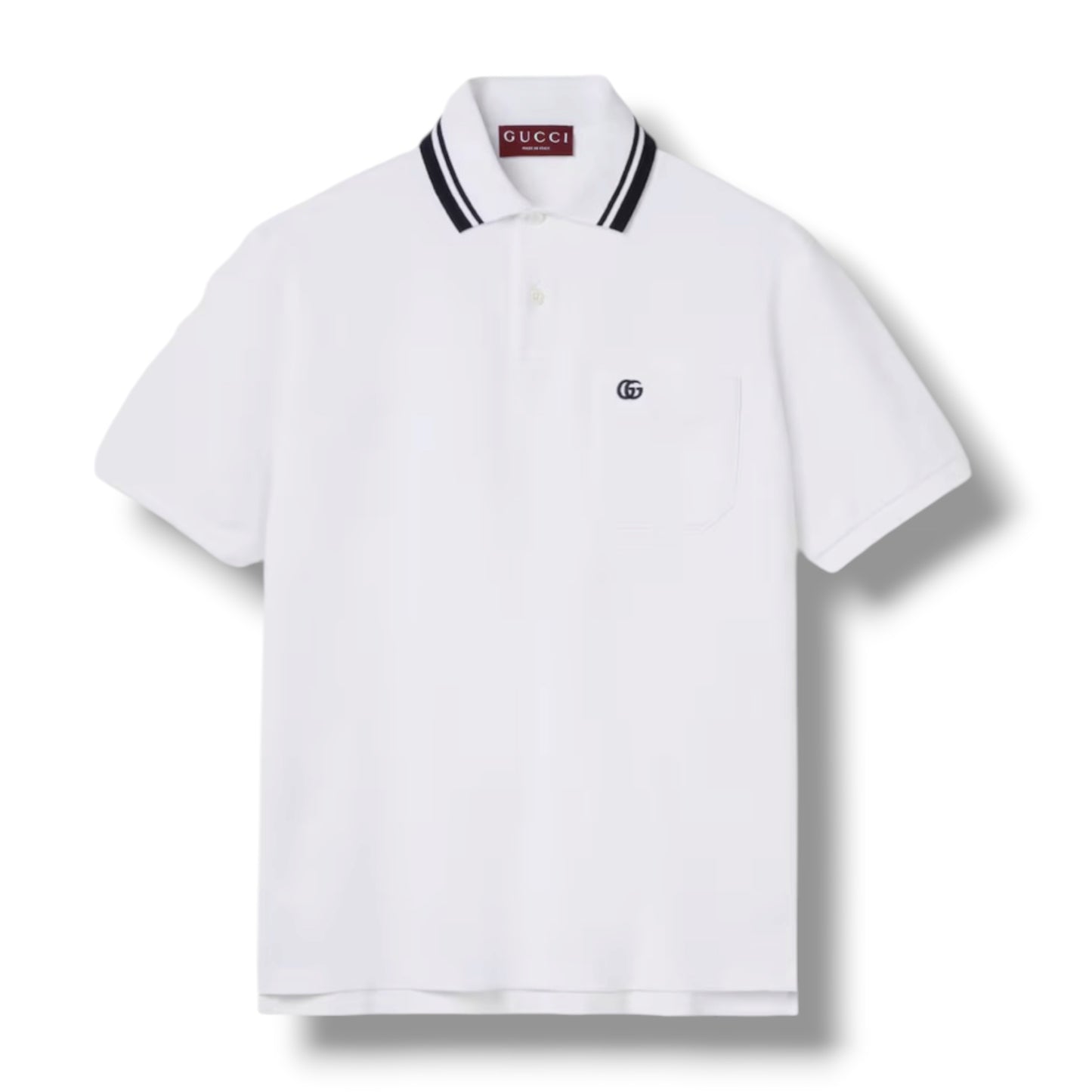 GUCCI GG POCKET POLO SHIRT WHITE