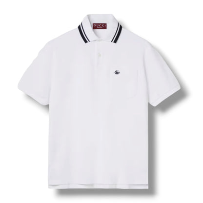 GUCCI GG POCKET POLO SHIRT WHITE