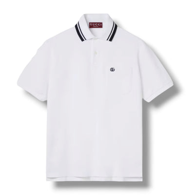 GUCCI GG POCKET POLO SHIRT WHITE