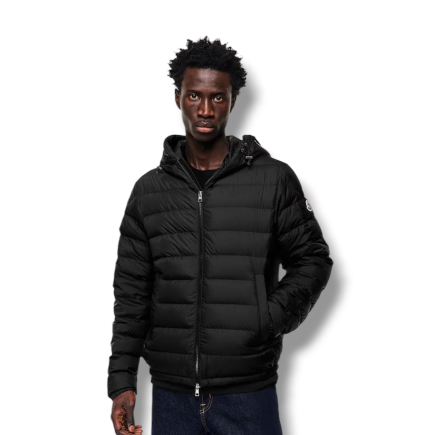 MONCLER VERM HOODED PUFFER JACKET BLACK
