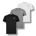 MONCLER 3 PACK T-SHIRT WHITE - GREY - BLACK