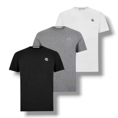 MONCLER 3 PACK T-SHIRT WHITE - GREY - BLACK