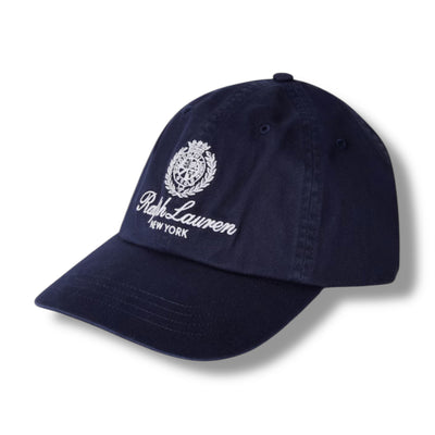RALPH LAUREN CREST EMBROIDERED LOGO BASEBALL CAP NAVY BLUE